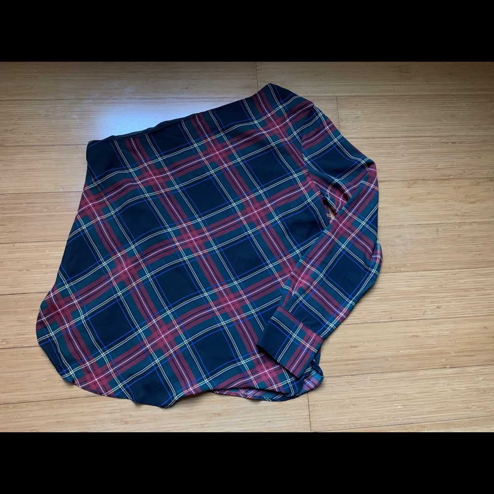 Lauren Ralph Lauren Buffalo Check One-Shoulder 10 - Picture 2 of 4